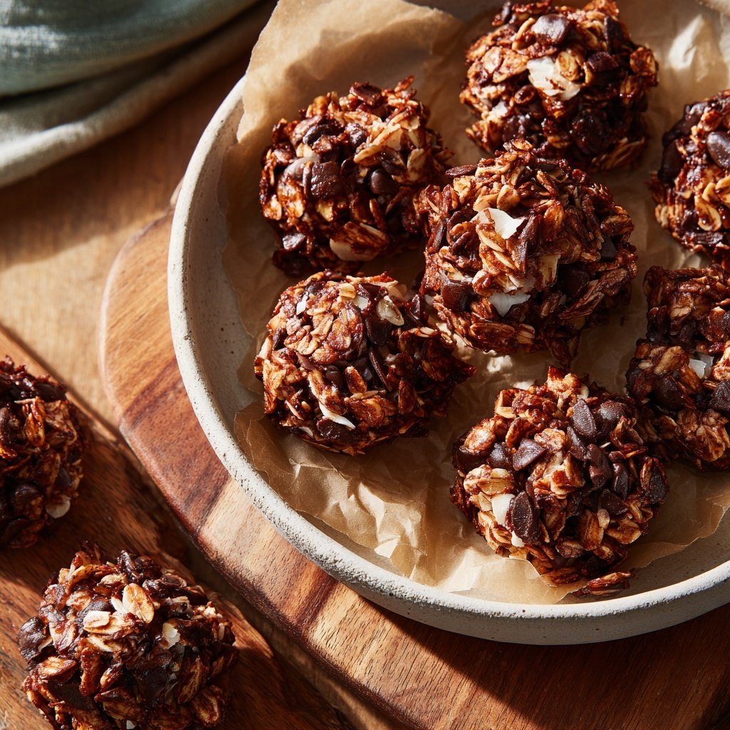 Chocolate Almond Coconut Granola Bites