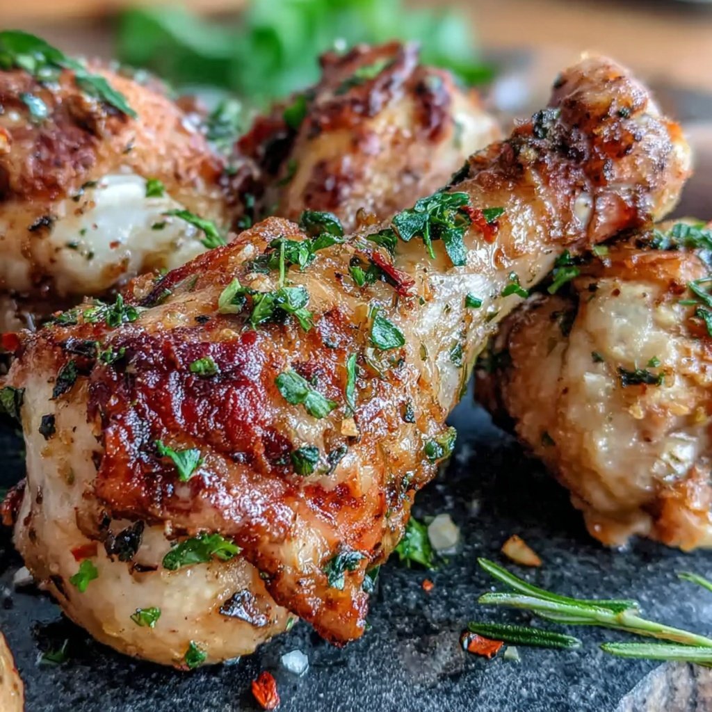 Crispy Oven Baked Drumstick Chicken With Herbs