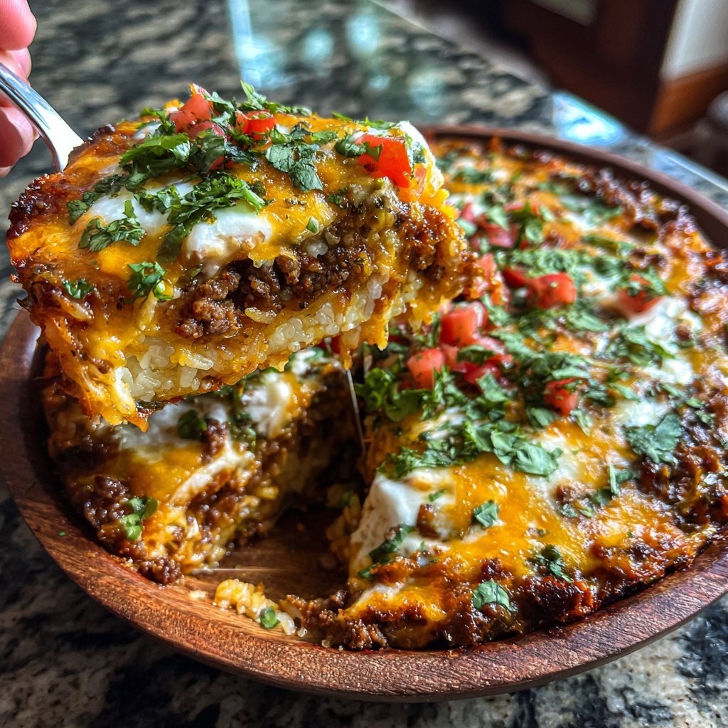 Ground Beef Taco Rice Casserole
