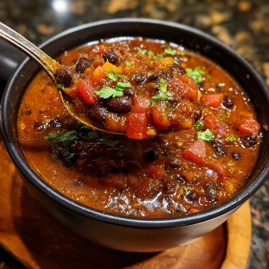 Healthy Crockpot Black Bean Chili
