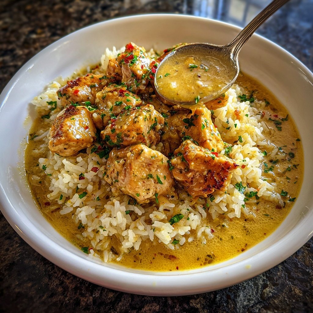 Garlic Butter Chicken And Rice Dinner