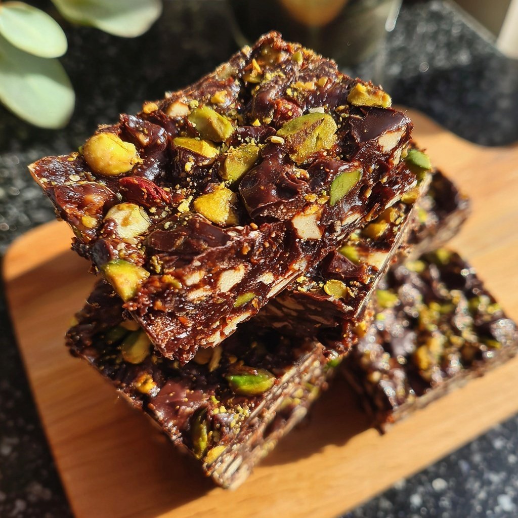 Chocolate Pistachio Energy Squares