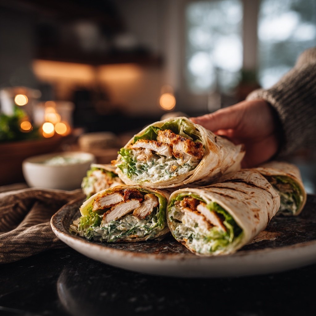 Rotisserie Chicken Caesar Wraps