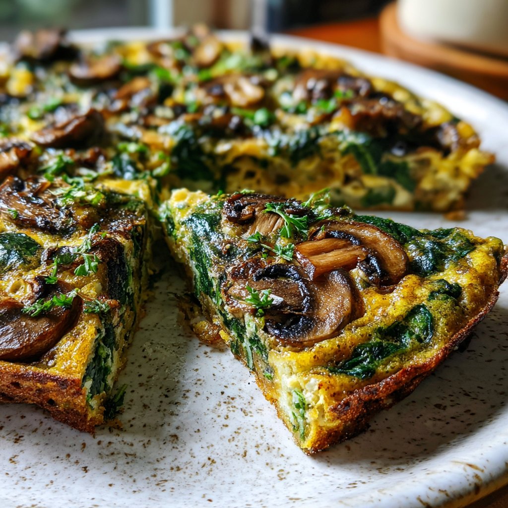 Healthy Dinner Spinach Mushroom Frittata