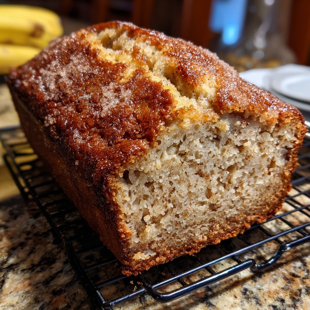 Banana Bread with Cinnamon Sugar Topping Recipe