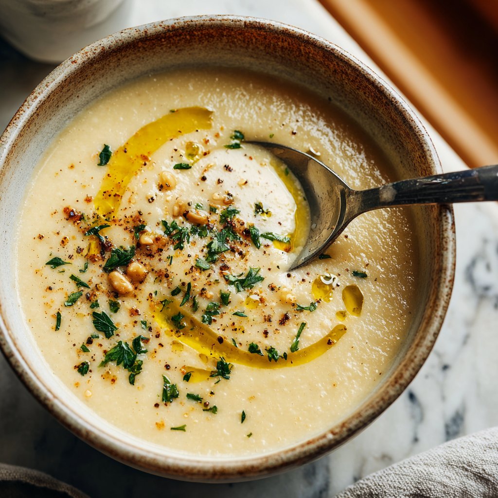 Creamy Lemon White Bean Soup Bowl