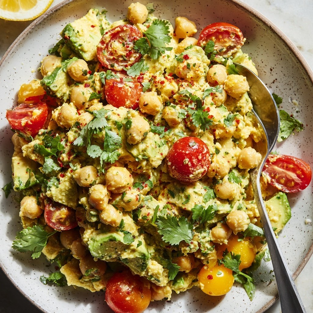 Healthy & Light Avocado Chickpea Salad