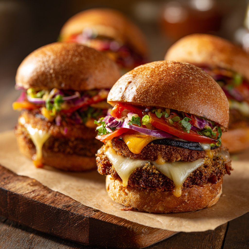 Sliders with Crispy Eggplant