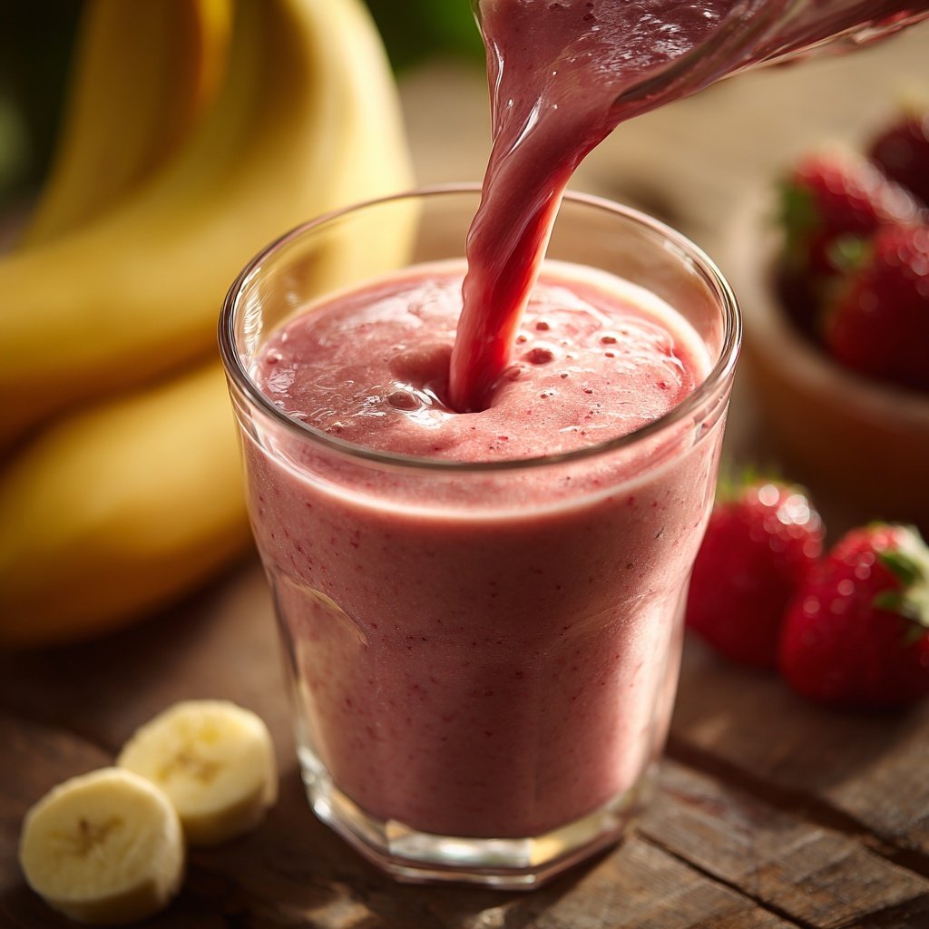 Strawberry Banana Smoothie With Milk