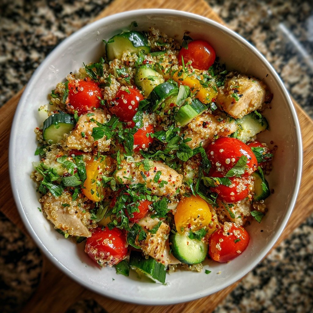 High Protein Chicken Quinoa Salad