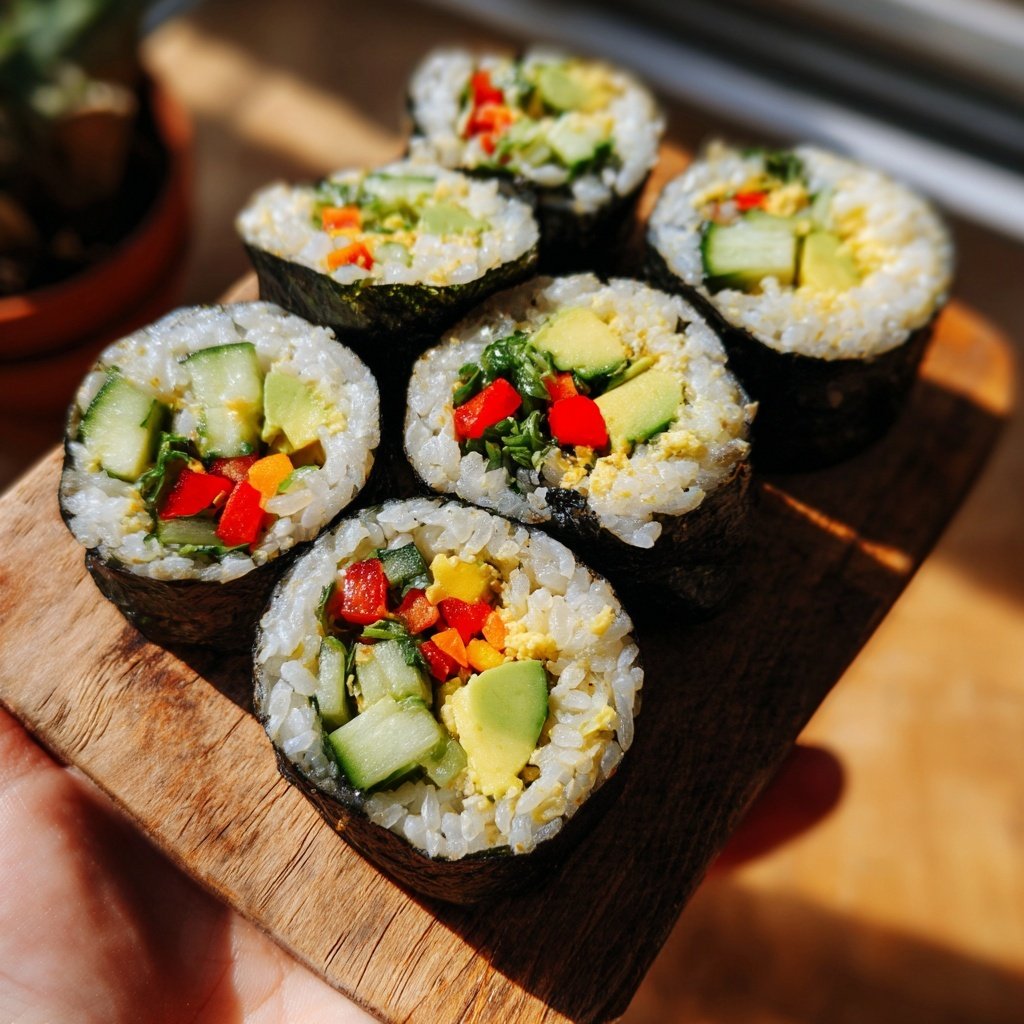 Healthy Lunch Vegetable Sushi Rolls