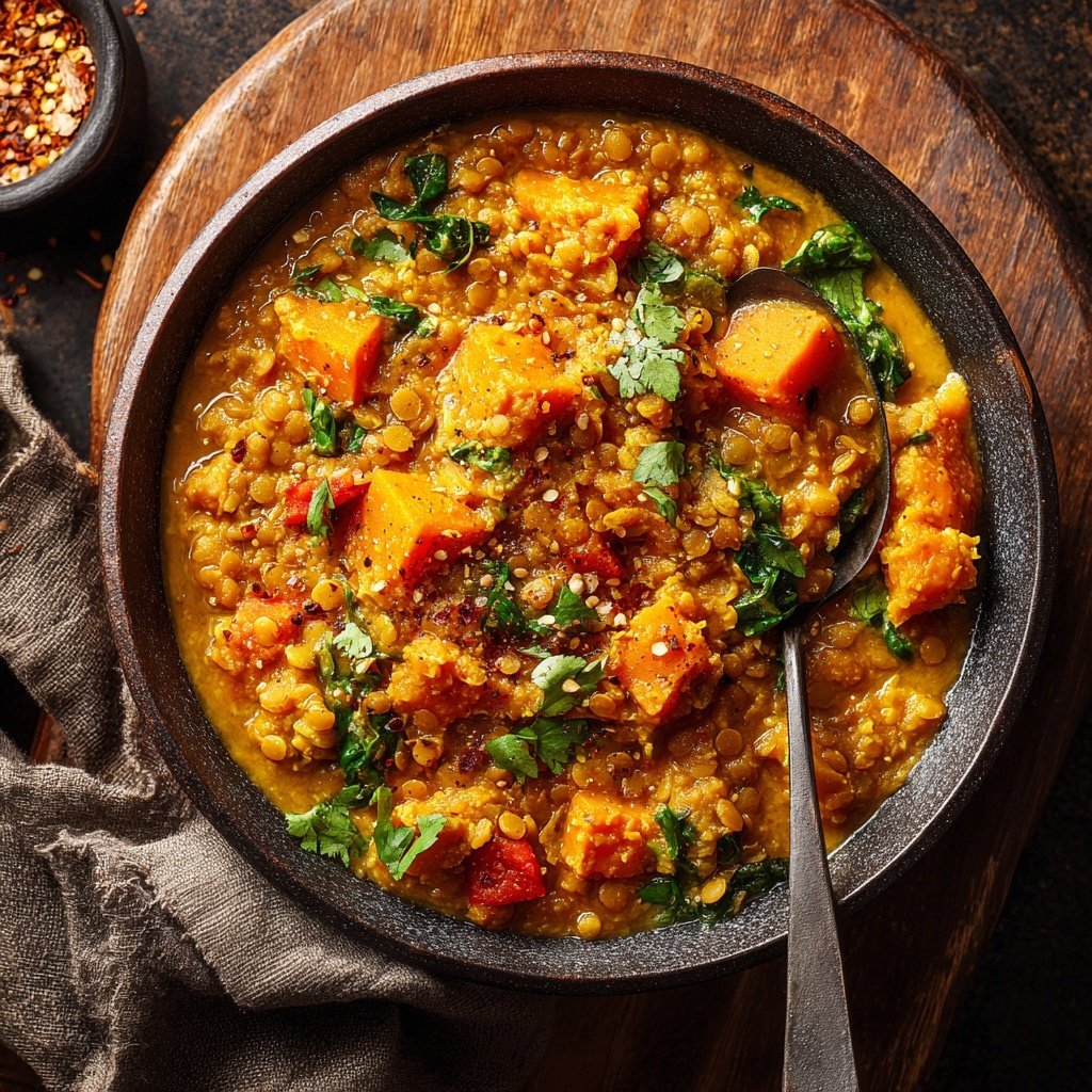 Healthy Crockpot Sweet Potato Lentil Curry