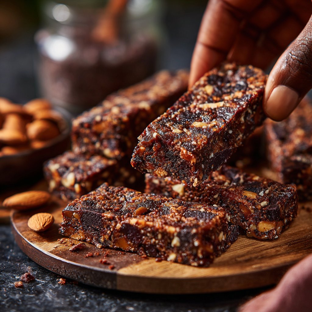 Chocolate Almond Date Energy Bars