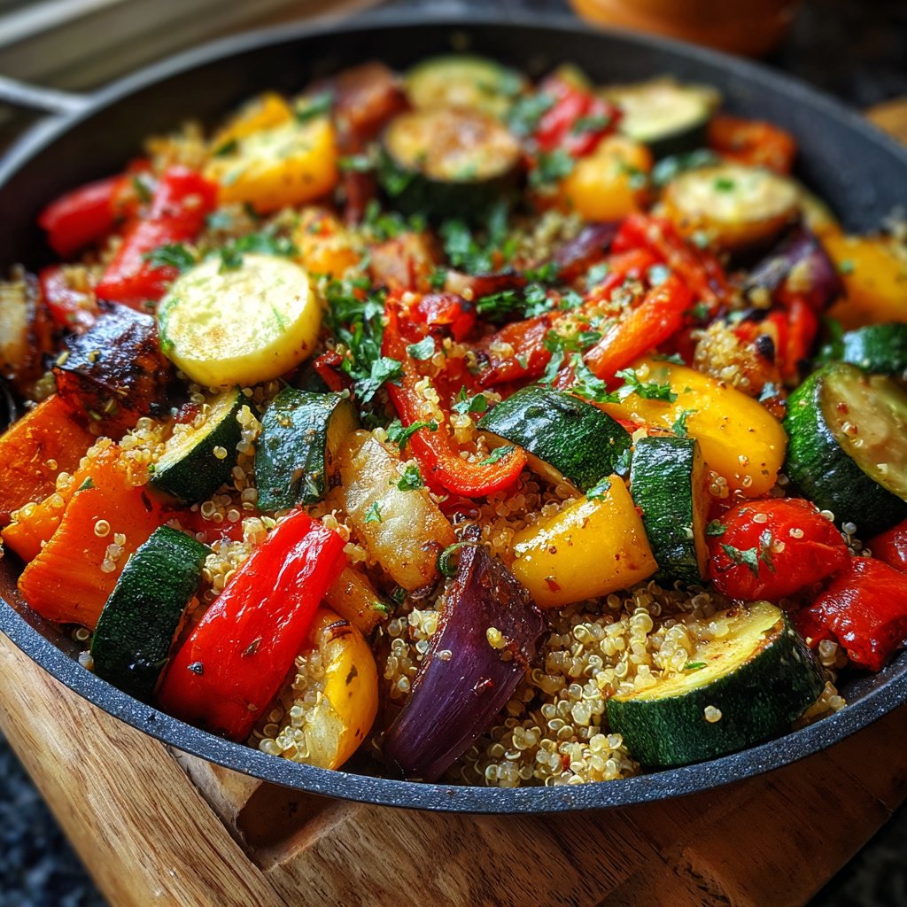Herb Roasted Veggie Quinoa Skillet
